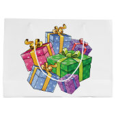 Farbenfrohe Geschenke Große Geschenktüte (Rückseite)
