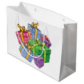 Farbenfrohe Geschenke Große Geschenktüte (Rückseite Schrägansicht)