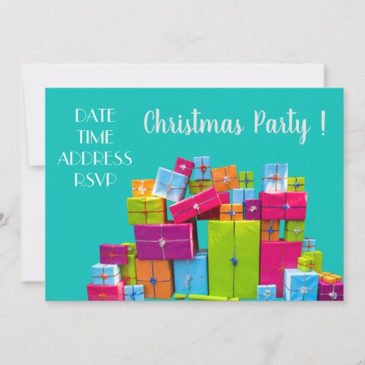 Farbenfrohe Geschenke Modernes Weihnachtsfest Part Einladung (Vorderseite)