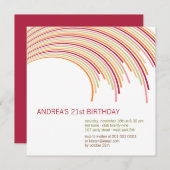 Farbenfrohe geschwungene Streifen Modernes 21. Geb Einladung (Vorne/Hinten)