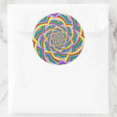 Farbenfrohe, geschwungene Zickzack Spirale Runder Aufkleber (Tasche)