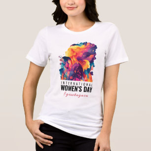 Farbenfrohe Gesichter Abstracter Frauentag   IWD Tri-Blend Shirt