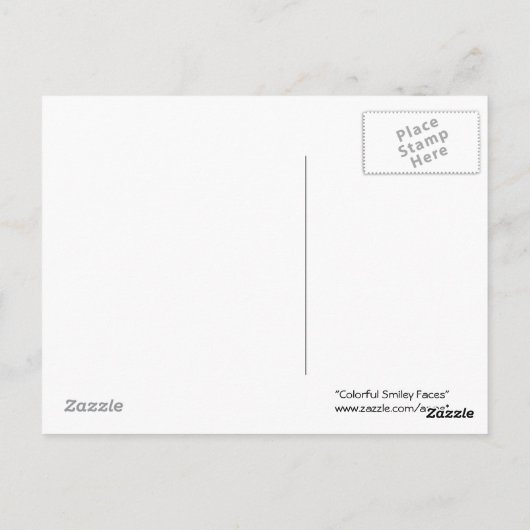 Farbenfrohe Gesichter auf schwarz Postkarte (Rückseite)