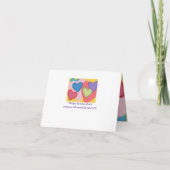 Farbenfrohe gespiegelte Herzen Speichern Sie die D Einladung (Rückseite)