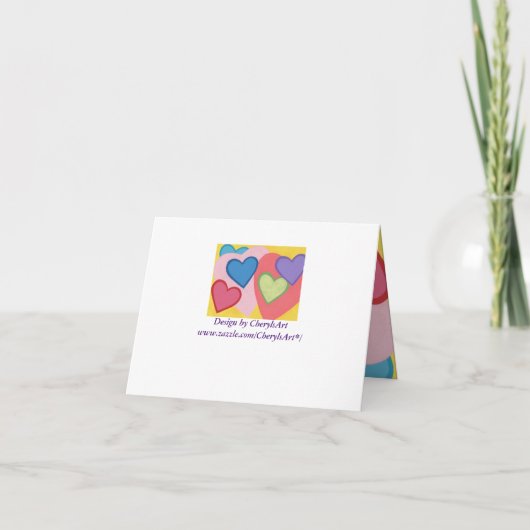 Farbenfrohe gespiegelte Herzen Speichern Sie die D Einladung (Rückseite)