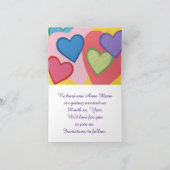 Farbenfrohe gespiegelte Herzen Speichern Sie die D Einladung (Innenseite)