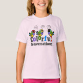 Farbenfrohe Gespräche Ruhende Gouldian Finches T-Shirt (Vorderseite)