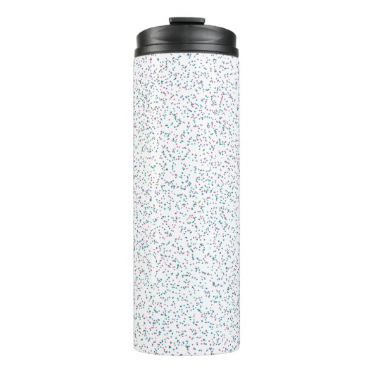 Farbenfrohe, gesprenkelte Frühlingspunkte Thermosbecher (Vorderseite)