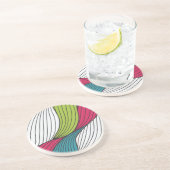 Farbenfrohe Gestaltung 2 Sandstein Untersetzer (Seite)