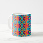 Farbenfrohe Gestaltung der Boho-Blume Kaffeetasse (Vorderseite Links)