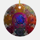 Farbenfrohe Gestaltung der Keramik von Rundplatten Keramik Ornament (Hinten)