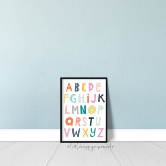 Farbenfrohe Gestaltung des Alphabet Kids Room Poster