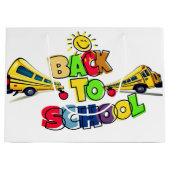 Farbenfrohe Gestaltung des Cartoon in der Schule Große Geschenktüte (Vorderseite)