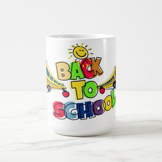 Farbenfrohe Gestaltung des Cartoon in der Schule Kaffeetasse (Mittel)