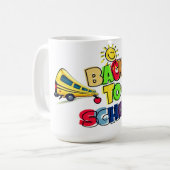 Farbenfrohe Gestaltung des Cartoon in der Schule Kaffeetasse (Vorderseite Links)