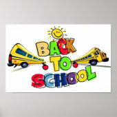 Farbenfrohe Gestaltung des Cartoon in der Schule Poster (Vorne)