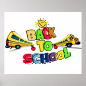 Farbenfrohe Gestaltung des Cartoon in der Schule Poster (Vorne)