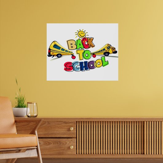Farbenfrohe Gestaltung des Cartoon in der Schule Poster (Wohnzimmer 2)