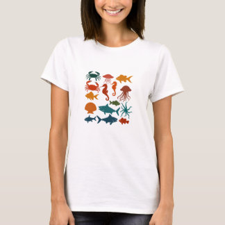 Farbenfrohe Gestaltung des Ocean Life T - Shirt