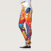 Farbenfrohe Gestaltung des Unterwasserlebens Leggings (Links)