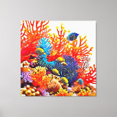 Farbenfrohe Gestaltung des Unterwasserlebens Leinwanddruck (Vorderseite)