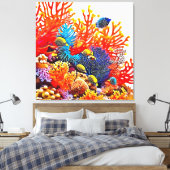 Farbenfrohe Gestaltung des Unterwasserlebens Leinwanddruck (Insitu (Schlafzimmer))