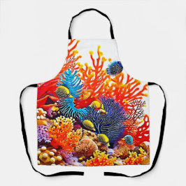 Farbenfrohe Gestaltung des Unterwasserlebens Schürze