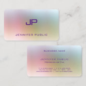 Farbenfrohe Gestaltung Elegantes Monogramm Minimal Visitenkarte (Vorne/Hinten)