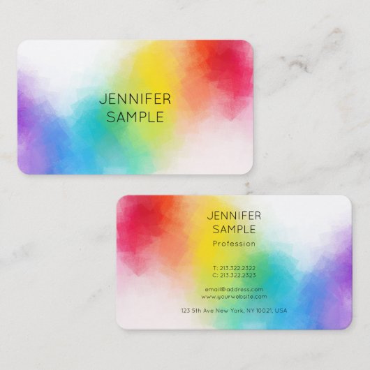 Farbenfrohe Gestaltung Elegantes Template Moderne Visitenkarte (Vorne/Hinten)