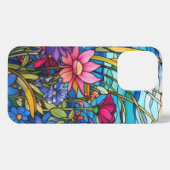 Farbenfrohe gestanzte Glasblumen Botanische Kunst iPhone Hülle (Rückseite (Horizontal))