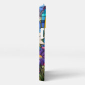 Farbenfrohe gestanzte Glasblumen Botanische Kunst iPhone Hülle (Rechte Seite)