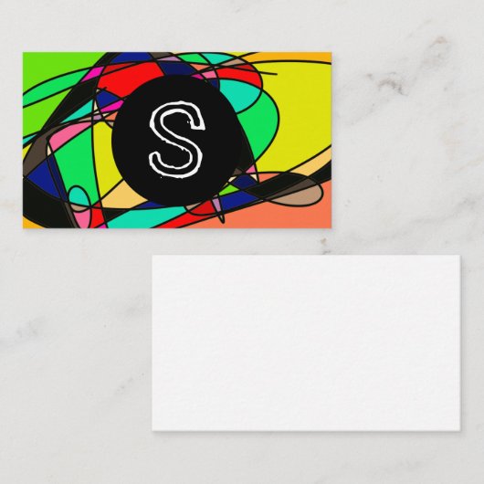 Farbenfrohe gestanzte Glasdecke Doodle Visitenkarte (Vorne/Hinten)