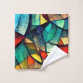 Farbenfrohe gestanzte Glasentnahme Badhandtuch Set (Waschlappen)