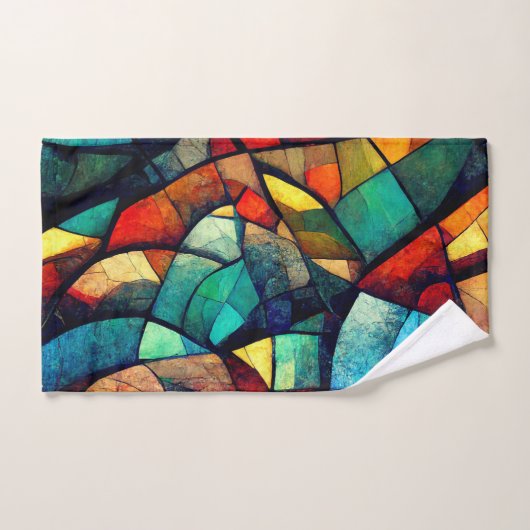 Farbenfrohe gestanzte Glasentnahme Badhandtuch Set (Handtuch)