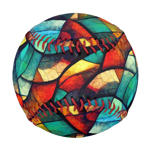 Farbenfrohe gestanzte Glasentnahme Baseball (Vorderseite)