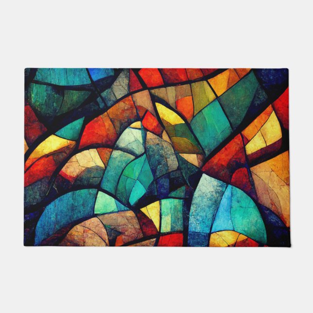 Farbenfrohe gestanzte Glasentnahme Fußmatte (Vorderseite)