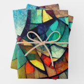 Farbenfrohe gestanzte Glasentnahme Geschenkpapier Set (Beispiel)