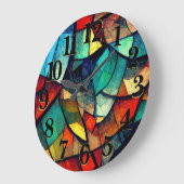 Farbenfrohe gestanzte Glasentnahme Große Wanduhr (Winkel)