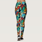 Farbenfrohe gestanzte Glasentnahme Leggings (Rückseite)