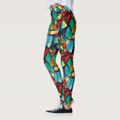 Farbenfrohe gestanzte Glasentnahme Leggings (Links)