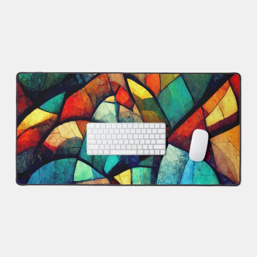 Farbenfrohe gestanzte Glasentnahme Schreibtischunterlage (Tastatur & Maus)