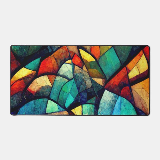 Farbenfrohe gestanzte Glasentnahme Schreibtischunterlage (Vorderseite)