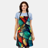 Farbenfrohe gestanzte Glasentnahme Schürze (Getragen)