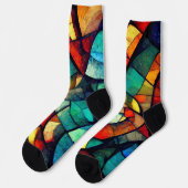 Farbenfrohe gestanzte Glasentnahme Socken (Linkes Detail)