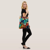 Farbenfrohe gestanzte Glasentnahme Tasche (Am Model)