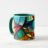 Farbenfrohe gestanzte Glasentnahme Tasse (Vorderseite Links)