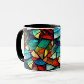 Farbenfrohe gestanzte Glasentnahme Tasse (Vorderseite Links)