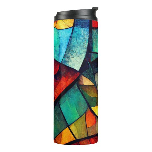 Farbenfrohe gestanzte Glasentnahme Thermosbecher (Nach links gedreht)