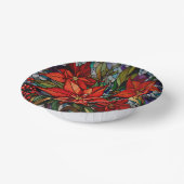 Farbenfrohe gestanzte Gläser Poinsettias & Holly Pappteller (Gewinkelt)