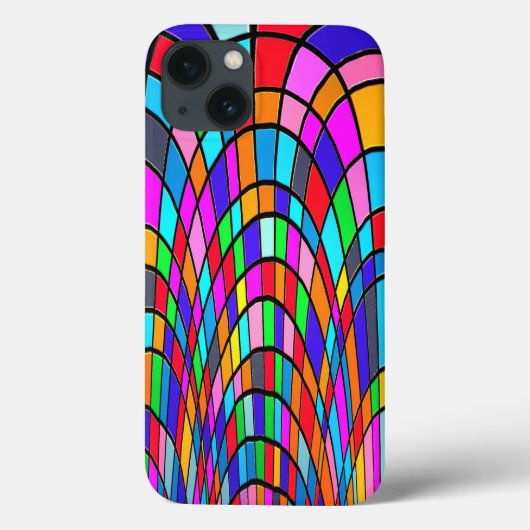 Farbenfrohe gestanzte Glaskunst Case-Mate iPhone Hülle (Rückseite)